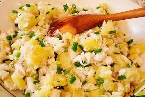 Fish salad with potatoes for potency