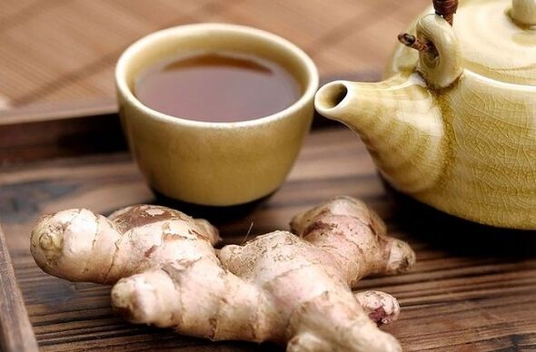 Tea with ginger root to increase potency